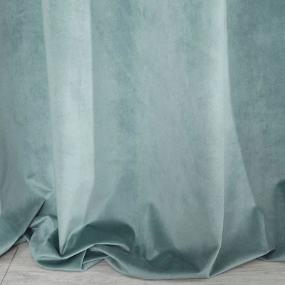 ZASŁONA welwet welur velvet TAŚMA 140X270 TURKUSOWA