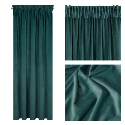 ZASŁONA welwet welur velvet TAŚMA 140X270 ZIELONA