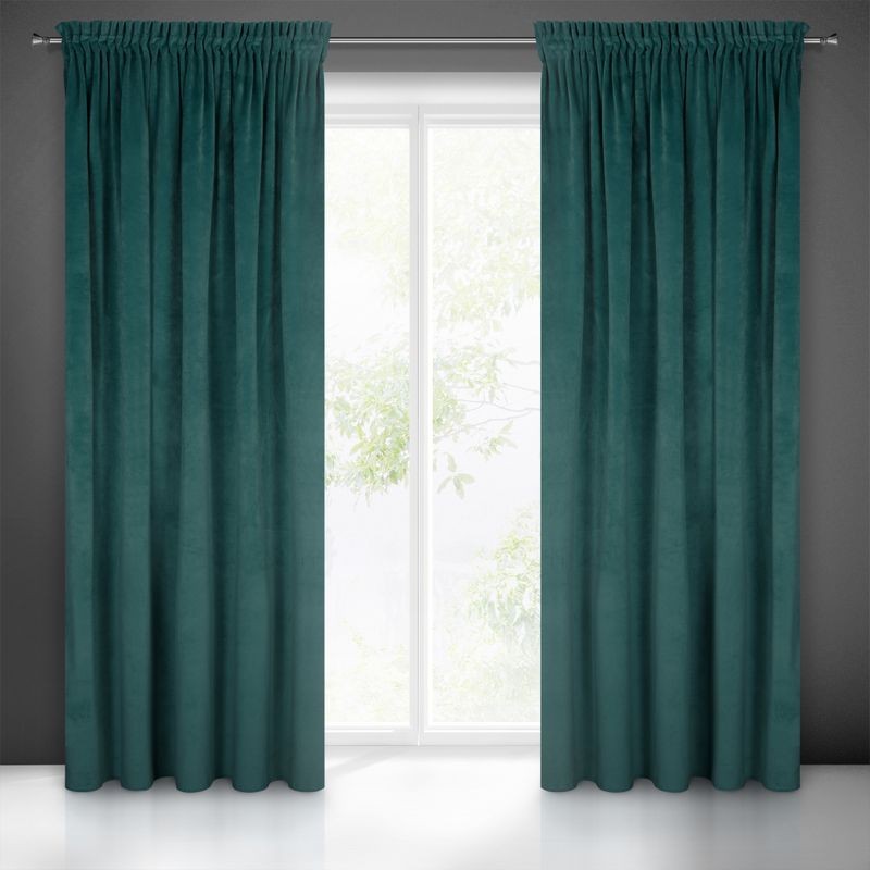 ZASŁONA welwet welur velvet TAŚMA 140X270 ZIELONA