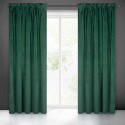 ZASŁONA WELUR VELVET NA TAŚMIE 140X300 ZIELONA