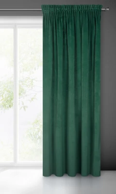 ZASŁONA WELUR VELVET NA TAŚMIE 140X300 ZIELONA