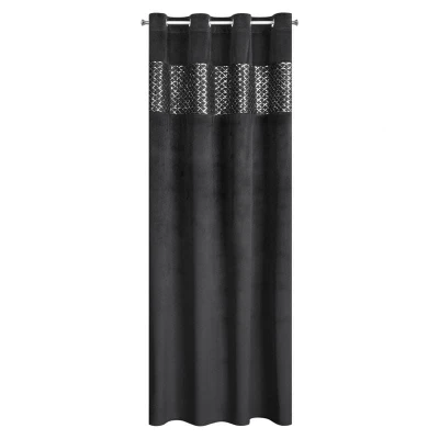 ZASŁONA przeltyki cekiny błyszcząca 140X250 CZARNA