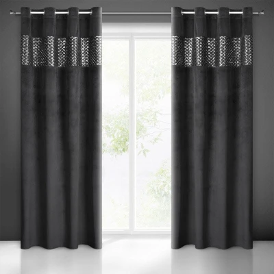 ZASŁONA przeltyki cekiny błyszcząca 140X250 CZARNA