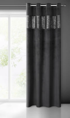 ZASŁONA przeltyki cekiny błyszcząca 140X250 CZARNA