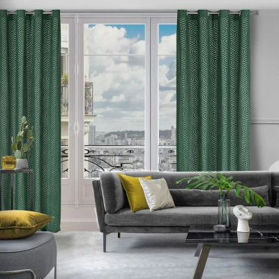 ZASŁONA WELUR VELVET PRZELOTKI 140X250 ZIELONA