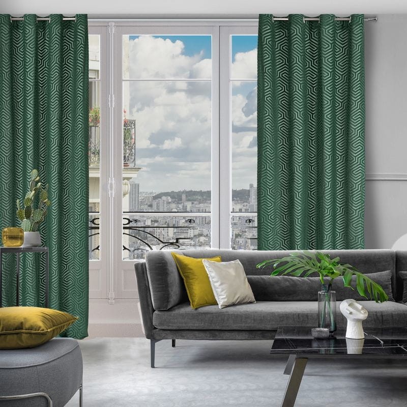 ZASŁONA WELUR VELVET PRZELOTKI 140X250 ZIELONA