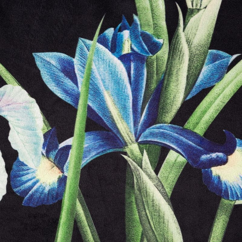 ZASŁONA PRZELOTKI WELUR KWIATY 140X250 NIEBIESKI