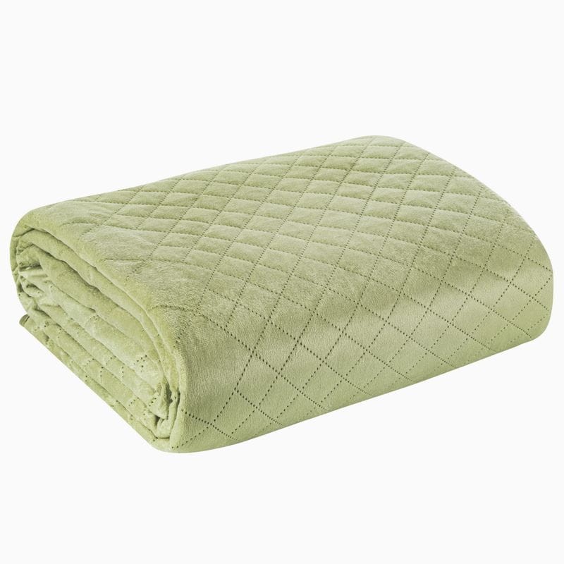 NARZUTA VELVET WELUR PIKOWANA 220X240 JASNOZIELONA