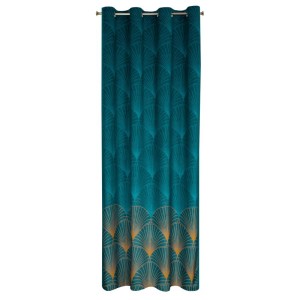 ZASŁONA 140x250 TURKUSOWA WELUR VELVET PRZELOTKI