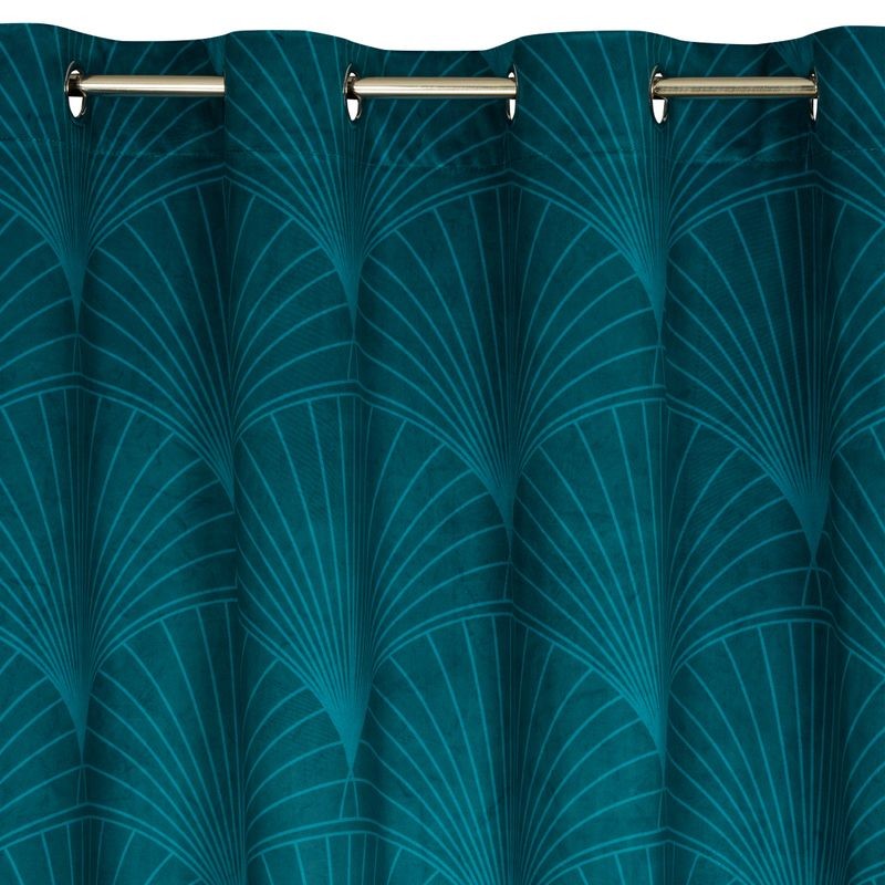 ZASŁONA 140x250 TURKUSOWA WELUR VELVET PRZELOTKI
