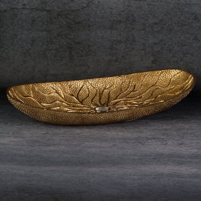 PATERA DEKORACYJNA KORZENIE GLAMOUR 38X18X6 ZŁOTA