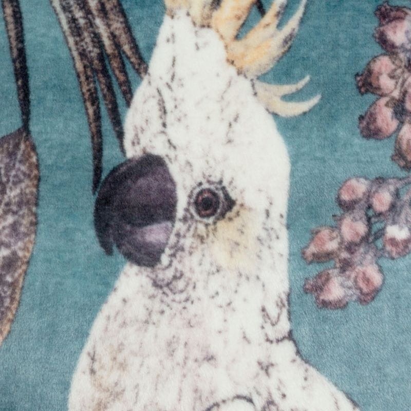 KOC NARZUTA MIKROFIBRA PAPUGA 150X200 CM TURKUSOWY