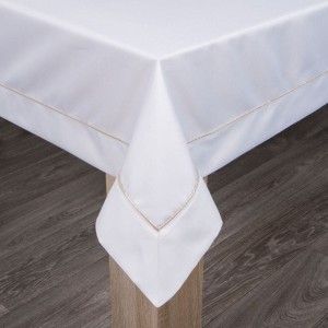 ELEGANCKI OBRUS ZŁOTA LAMÓWKA 145 X 280 CM BIAŁY
