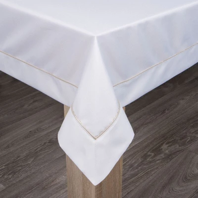 ELEGANCKI OBRUS ZŁOTA LAMÓWKA 145 X 280 CM BIAŁY