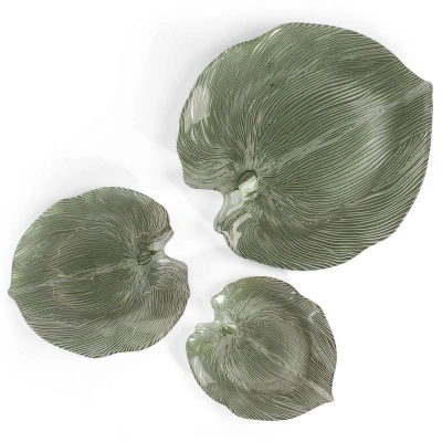 PATERA DEKORACYJNA TALERZ LIŚĆ ZIELONA 38X34