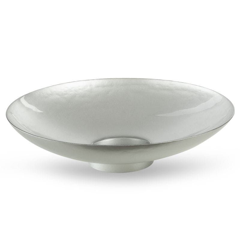 SZKLANA MISA DEKORACYJNA MISKA 35X9 CM SREBRNA