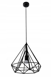 Srebrna lampa sufitowa 36x62 cm, dekoracyjna, E27, max 40W