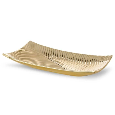 PATERA TACA OZDOBNY TALERZ PODŁUŻNY 45X25 CM ZŁOTY