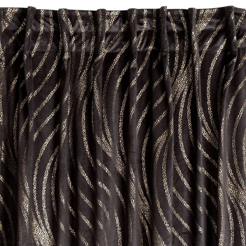 ZASŁONA 140X270 NA TAŚMIE WELUR VELVET CZARNA