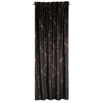 ZASŁONA 140X270 NA TAŚMIE WELUR VELVET CZARNA