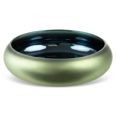 SZKLANA MISA OZDOBNA MISKA 28X10 CM ZIELONA
