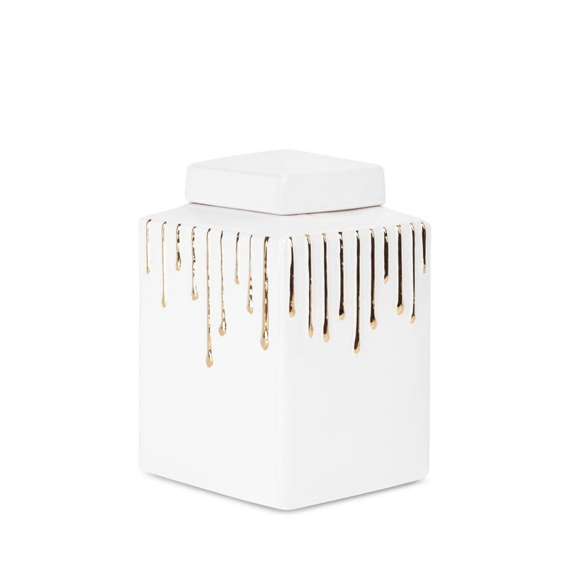 CERAMICZNY SŁOIK POJEMNIK GLAMOUR 4X14X28 CM BIAŁY