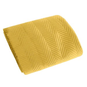 NARZUTA PIKOWANA WELUR VELVET 220X240 MUSZTARDOWA