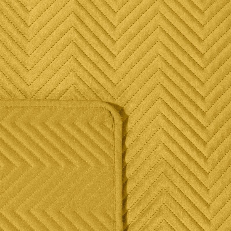 NARZUTA PIKOWANA WELUR VELVET 220X240 MUSZTARDOWA