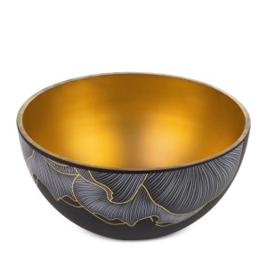 MISA OZDOBNA MISKA SZKŁO 25X13 CZARNA ZŁOTA