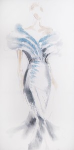 OBRAZ na płótnie ręcznie malowany 60X120 CM BIAŁY