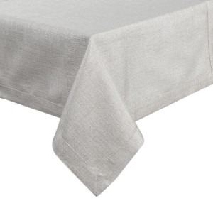 OBRUS BAWEŁNA Z SZEROKĄ LISTWĄ 145X350 JASNOSZARY