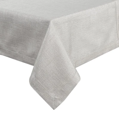 OBRUS BAWEŁNA Z SZEROKĄ LISTWĄ 145X350 JASNOSZARY