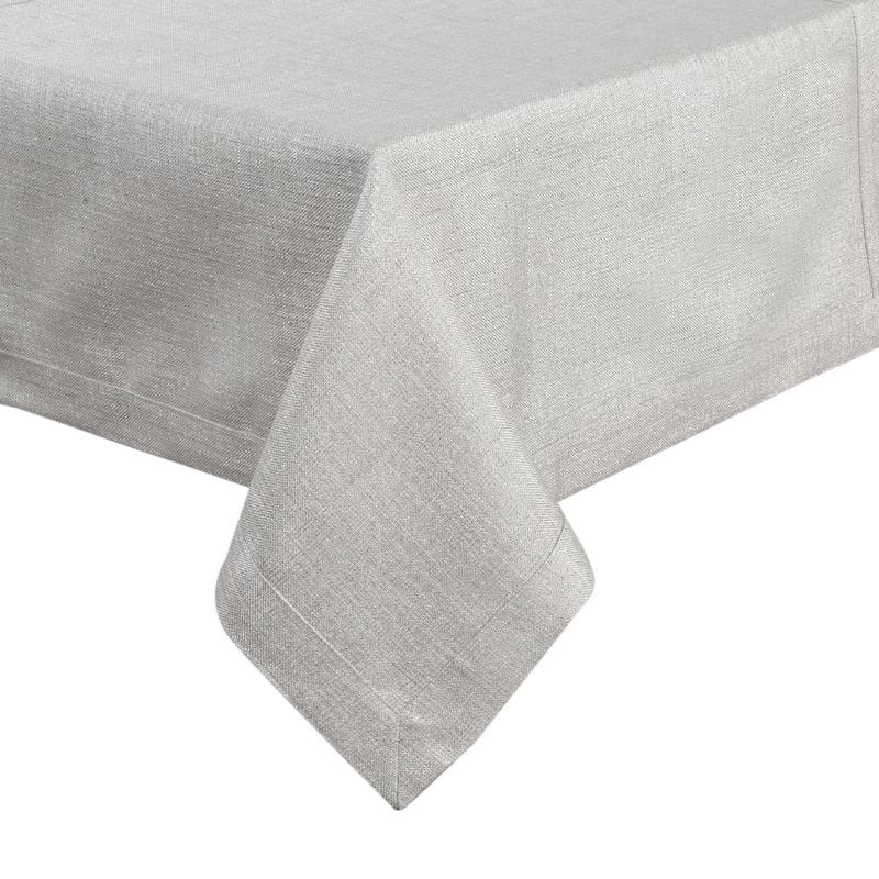 OBRUS BAWEŁNA Z SZEROKĄ LISTWĄ 145X350 JASNOSZARY