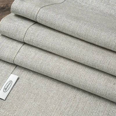 OBRUS BAWEŁNA Z SZEROKĄ LISTWĄ 145X350 JASNOSZARY