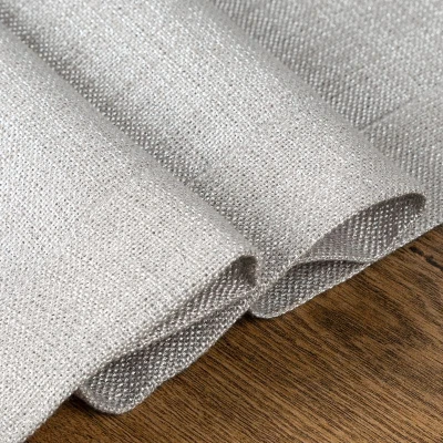 OBRUS BAWEŁNA Z SZEROKĄ LISTWĄ 145X350 JASNOSZARY
