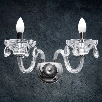 lampa żyrandol glamour 42X23 CM SREBRNY
