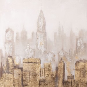 OBRAZ RĘCZNIE MALOWANY NA PŁÓTNIE WIOSKA 80X80 CM