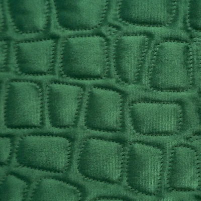 Narzuta 280x260 ZIELONA geometryczna welwet welur