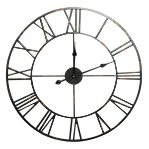 ZEGAR ŚCIENNY OKRĄGŁY W STYLU RETRO 70 CM CZARNY