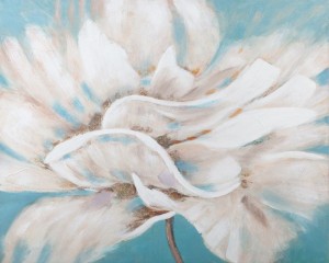 OBRAZ RĘCZNIE MALOWANY NA PŁÓTNIE KWIAT 80 X 100CM