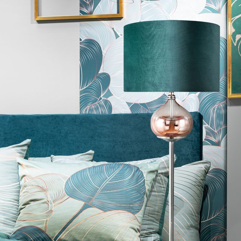 TURKUSOWA LAMPA DEKORACYJNA WYSOKA STOJĄCA 157cm