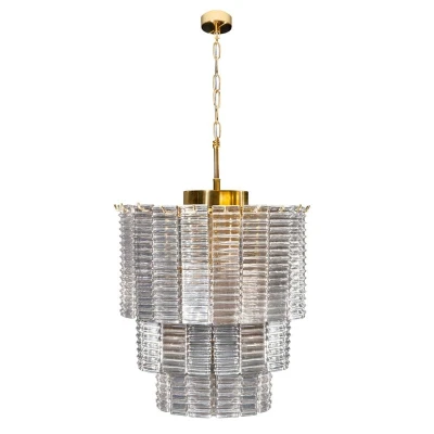LAMPA SUFITOWA NOWOCZESNY ŻYRANDOL 42X50 CM ZŁOTA