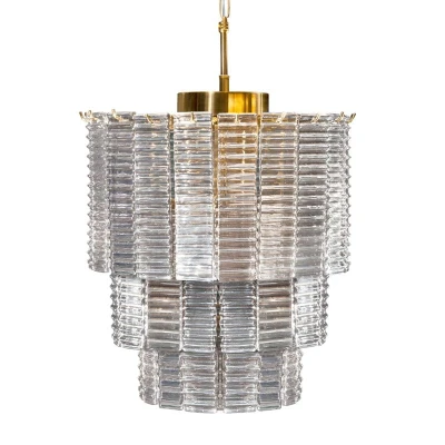 LAMPA SUFITOWA NOWOCZESNY ŻYRANDOL 42X50 CM ZŁOTA