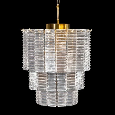 LAMPA SUFITOWA NOWOCZESNY ŻYRANDOL 42X50 CM ZŁOTA