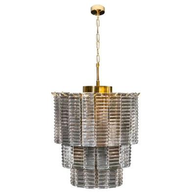 LAMPA SUFITOWA NOWOCZESNY ŻYRANDOL 42X50 CM ZŁOTA