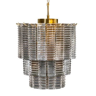 LAMPA SUFITOWA NOWOCZESNY ŻYRANDOL 42X50 CM ZŁOTA