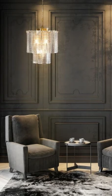 LAMPA SUFITOWA NOWOCZESNY ŻYRANDOL 42X50 CM ZŁOTA