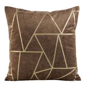 POSZEWKA WELUR VELVET LAMÓWKA 45X45 CIEMNOBRĄZOWA