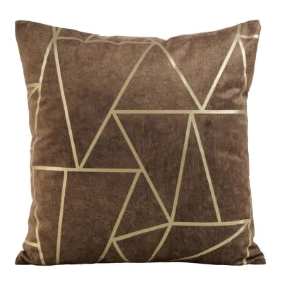 POSZEWKA WELUR VELVET LAMÓWKA 45X45 CIEMNOBRĄZOWA