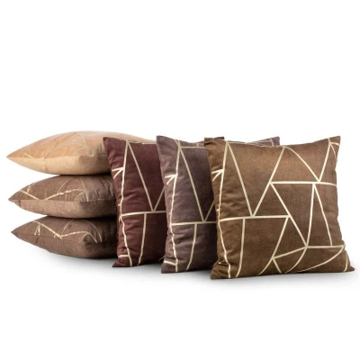 POSZEWKA WELUR VELVET LAMÓWKA 45X45 CIEMNOBRĄZOWA